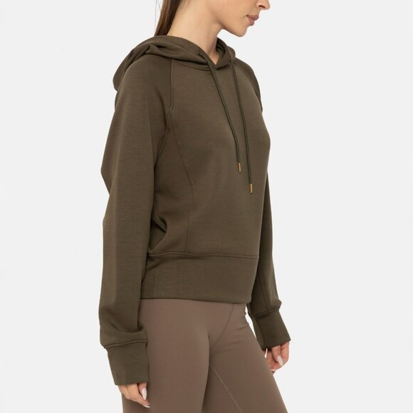 Olive Cropped Hoodie - Picture 3 of 4